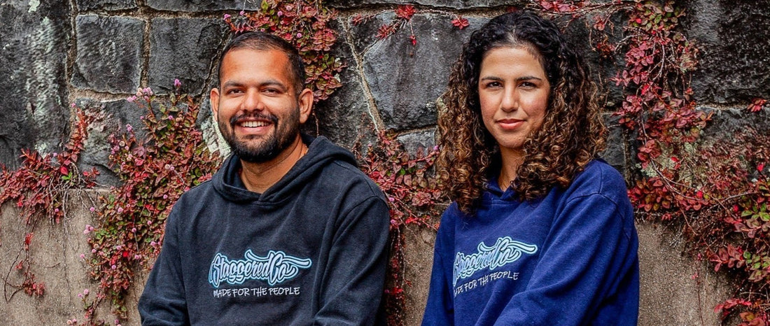 Blue and Black Hemp and Organic Cotton Hoodie